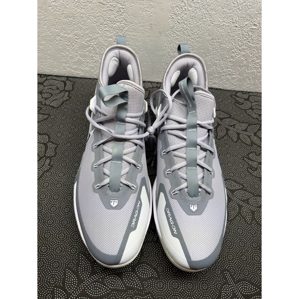 Nike Alpha Huarache Elite 4 Mid Metal Baseball Cleats Grey White FB2906-002 14 - Picture 3 of 7